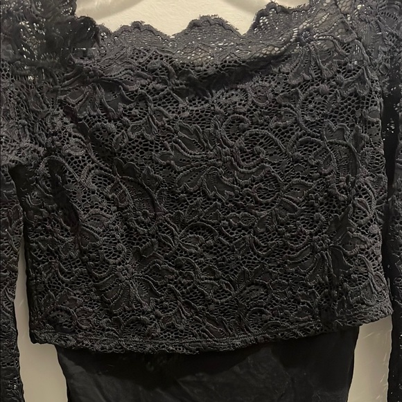 Maternity Black Bodycon with Longsleeve Lace Overlay Dress Size XS - Picture 4 of 12